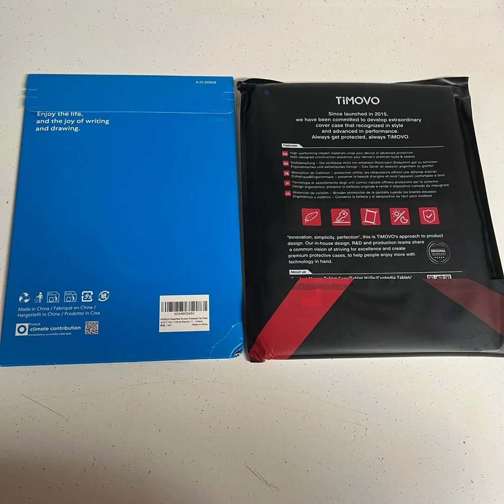 NEW! Ipad Paper feel Screen protecter & Dark‎ Blue Case